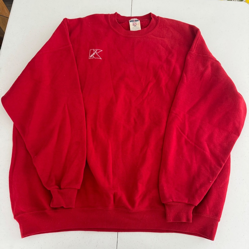 Vintage Kmart Logo Red Sweatshirt Mens 3X Jerzees Super Sweats NuBlend Pullover